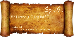 Szikszay Ildikó névjegykártya