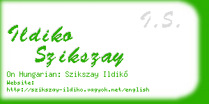 ildiko szikszay business card