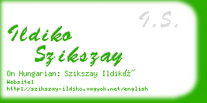 ildiko szikszay business card